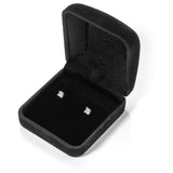 14K Solid Rose Gold Stud Earrings | Princess Cut Cubic Zirconia | Screw Back Posts | .58 CTW