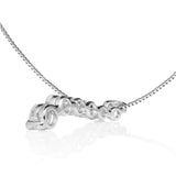 14K Solid White Gold Pendant Necklace | Round Cut Cubic Zirconia "Journey" 7-Stone | .48 CTW | 18 Inch Box Link Chain