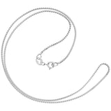 14K Solid White Gold Necklace | Box Link Chain | 14 Inch Length | 1.0mm Thick