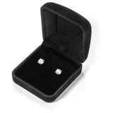 14K Solid Rose Gold Stud Earrings | Round Cut Cubic Zirconia | Screw Back Posts | 1.0 CTW