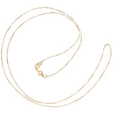 14K Solid Yellow Gold Necklace | Box Link Chain | 22 Inch Length | .60mm Thick