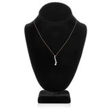 14K Solid Rose Gold Pendant Necklace | Round Cut Cubic Zirconia "Journey" 7-Stone | .48 CTW | 16 Inch Box Link Chain