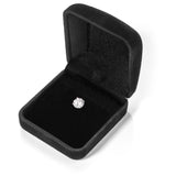 14K Solid White Gold SINGLE Stud Earring | Round Cut Cubic Zirconia | Screw Back Post | 1.0 Carat