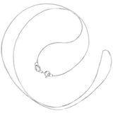 14K Solid White Gold Necklace | Box Link Chain | 18 Inch Length | .60mm Thick