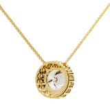 14K Solid Yellow Gold Pendant Necklace | Round "Halo" Cubic Zirconia Solitaire | 1.0 CT center, 1.24 CTW | 18 Inch .60mm Box Link Chain