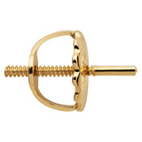 Single Earring Back Replacement |14K Solid Yellow Gold | Threaded Screw on Screw off | Quality Die Struck | Post Size .0375" | 1 Piece