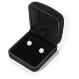 14K Solid Yellow Gold Stud Earrings | Round Cut Cubic Zirconia | Screw Back Posts | 2.0 CTW