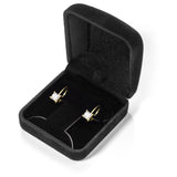 14K Solid Yellow Gold Earrings | Princess Cut Cubic Zirconia | Leverback Drop Dangle Basket Setting | 1.0 CTW