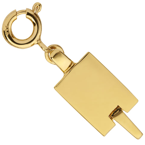 14K Yellow Gold Round Magnetic Clasp Converter for Necklace or