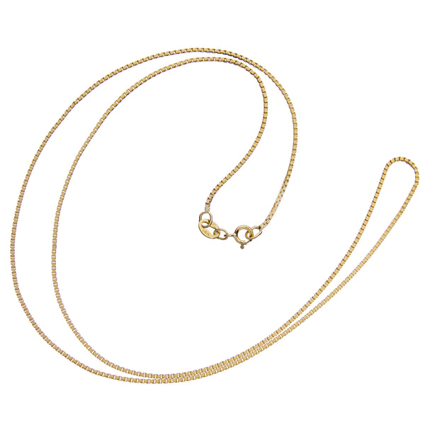14K Solid Yellow Gold Necklace | Box Link Chain | 18
