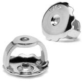 14K Solid White Gold | Round Cut Cubic Zirconia Stud Earrings | .92 CTW Bezel Set | Screw Posts