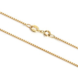 14K Solid Yellow Gold Necklace | Box Link Chain | 14 Inch Length | 1.0mm Thick