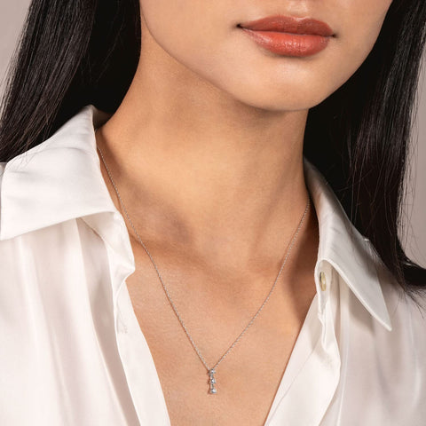 FINE JEWELRY Linear 3-Stone (H-I / I1) Womens 1/2 CT. T.W. Lab Grown White  Diamond 10K Gold Pendant Necklace | CoolSprings Galleria