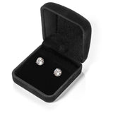 14K Solid White Gold Stud Earrings | Round Cut Cubic Zirconia | Screw Back Posts | 2.56 CTW