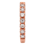 14K Solid Rose Gold Round Cut Huggie Hoop Cubic Zirconia Earrings 12mm (.20 CTW), With Gift Box