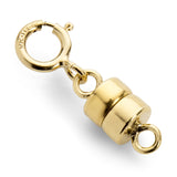 Yellow Gold Filled Round Magnetic Clasp Converter for Necklace or Bracelet with Spring Ring, 1 Clasp