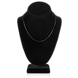 14K Solid Rose Gold Necklace | Box Link Chain | 18 Inch Length | 1.0mm Thick