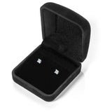 14K Solid White Gold Stud Earrings | Princess Cut Cubic Zirconia | Screw Back Posts | .58 CTW