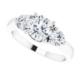 1.5 CTW Round Cut Cubic Zirconia | Sterling Silver Three-Stone Ring Anniversary Band | Size 6