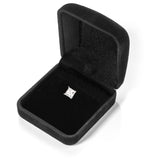 14K Solid White Gold | Princess Cut Cubic Zirconia SINGLE Stud Earring | 1.0 Carat | Screw Back Post