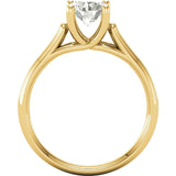 Round Cut Forever Brilliant Created Moissanite set in Solid 14K Yellow Gold Solitaire Engagement