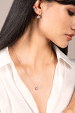 14K Solid White Gold Pendant Necklace | Bezel Set Round Cut Cubic Zirconia Solitaire | 1.5 Carat | 16 Inch 1.0mm Box Link Chain