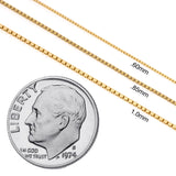 14K Yellow Gold Box Link Chain Necklace | Adjustable 22 Inch Length | .85 mm Thick