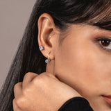 14K Solid White Gold Stud Earrings | Princess Cut Cubic Zirconia | Screw Back Posts | 1.0 CTW