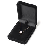 14K Solid Yellow Gold Pendant Necklace | Bezel Set Round Cut Cubic Zirconia Solitaire | 1.5 Carat | 16 Inch .60mm Box Link Chain