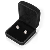 14K Solid Yellow Gold Stud Earrings | Round Cut Cubic Zirconia | Screw Back Posts | 2.56 CTW