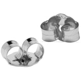 Two Earring Back Replacements |14K Solid White Gold | Threaded Push on-Screw off |Quality Die Struck | Post Size .032" | 2 Backs