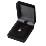 14K Solid Yellow Gold Pendant Necklace | Round Cut Cubic Zirconia Solitaire | 1.0 Carat | 16 Inch .60mm Box Link Chain