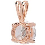 14K Solid Rose Gold Pendant Only | Round Cut Cubic Zirconia Solitaire | 1.0 Carat