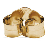 Two Earring Back Replacements |14K Solid Yellow Gold | Threaded Push on-Screw off |Quality Die Struck | Post Size .032" | 2 Backs