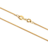 14K Solid Yellow Gold Necklace | Box Link Chain | 20 Inch Length | 1.0mm Thick