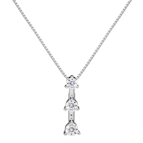 18ct White Gold Diamond Trilogy Pendant & Chain - Jewellery from Colin  Campbell Co UK