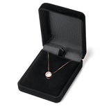 14K Solid Rose Gold Pendant Necklace | Bezel Set Round Cut Cubic Zirconia Solitaire | 1.5 Carat | 18 Inch .60mm Box Link Chain
