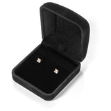 14K Solid Yellow Gold Stud Earrings | Princess Cut Cubic Zirconia | Screw Back Posts | .58 CTW