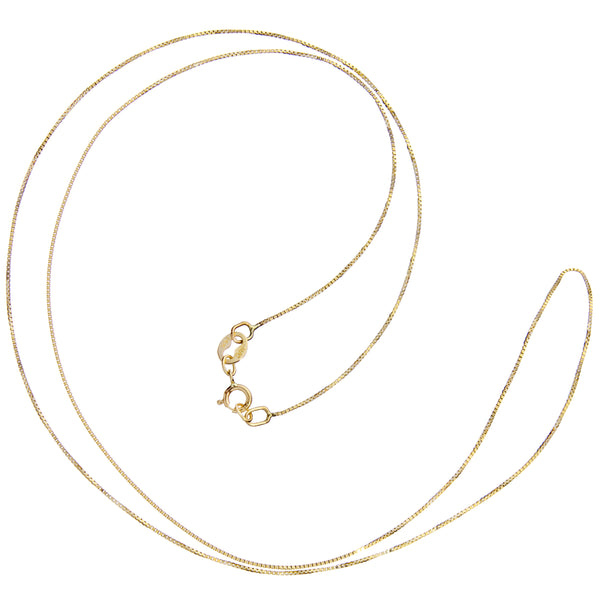 14K Solid Yellow Gold Necklace | Box Link Chain | 20