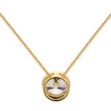 14K Solid Yellow Gold Pendant Necklace | Bezel Set Round Cut Cubic Zirconia Solitaire | 1.5 Carat | 16 Inch .60mm Box Link Chain