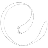 14K Solid White Gold Necklace | Box Link Chain | 22 Inch Length | .60mm Thick