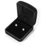 14K Solid Rose Gold Stud Earrings | Princess Cut Cubic Zirconia | Screw Back Posts | 1.0 CTW