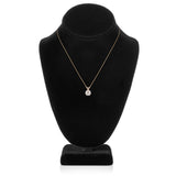 14K Solid Yellow Gold Pendant Necklace | Round Cut Cubic Zirconia Solitaire | 2.0 Carat | 16 Inch .60mm Box Link Chain