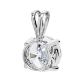 14K Solid White Gold Pendant Only | Round Cut Cubic Zirconia Solitaire | 2.0 Carat