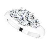 1.5 CTW Round Cut Cubic Zirconia | Sterling Silver Three-Stone Ring Anniversary Band | Size 7