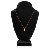 14K Solid Yellow Gold Pendant Necklace | Round Cut Cubic Zirconia Solitaire | 1.0 Carat | 18 Inch .60mm Box Link Chain