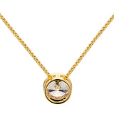 14K Solid Yellow Gold Pendant Necklace | Bezel Set Round Cut Cubic Zirconia Solitaire | 1.5 Carat | 18 Inch 1.0mm Box Link Chain