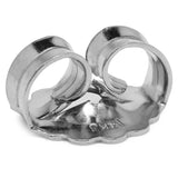 Two Earring Back Replacements |14K Solid White Gold | Threaded Push on-Screw off |Quality Die Struck | Post Size .0375" | 2 Backs