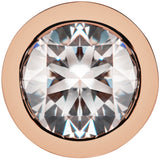 14K Solid Rose Gold | Round Cut Cubic Zirconia Stud Earrings | .92 CTW Bezel Set | Screw Back Posts