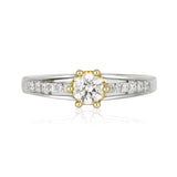 Enchanted Disney Fine Jewelry 14K White Gold and Yellow Gold 1/2 CTTW Majestic Princess Crown Engagement Ring view1